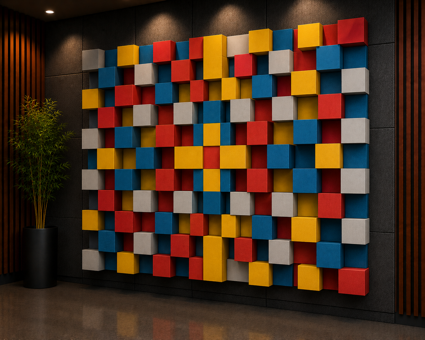 Pop Art Simetrik Akustik Difüzör